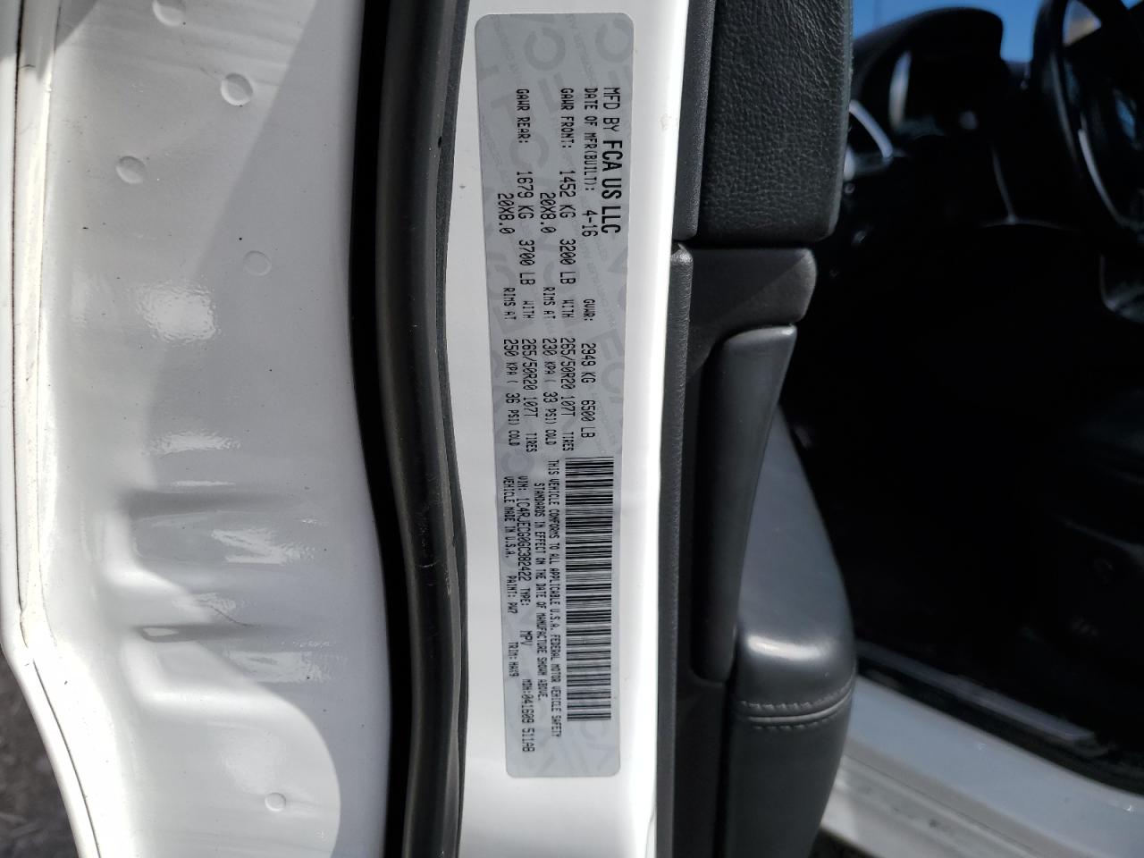 2016 Jeep Grand Cherokee VIN 1C4RJECG0GC382422 Copart auction photo, side / rear end damage thumbnail 13