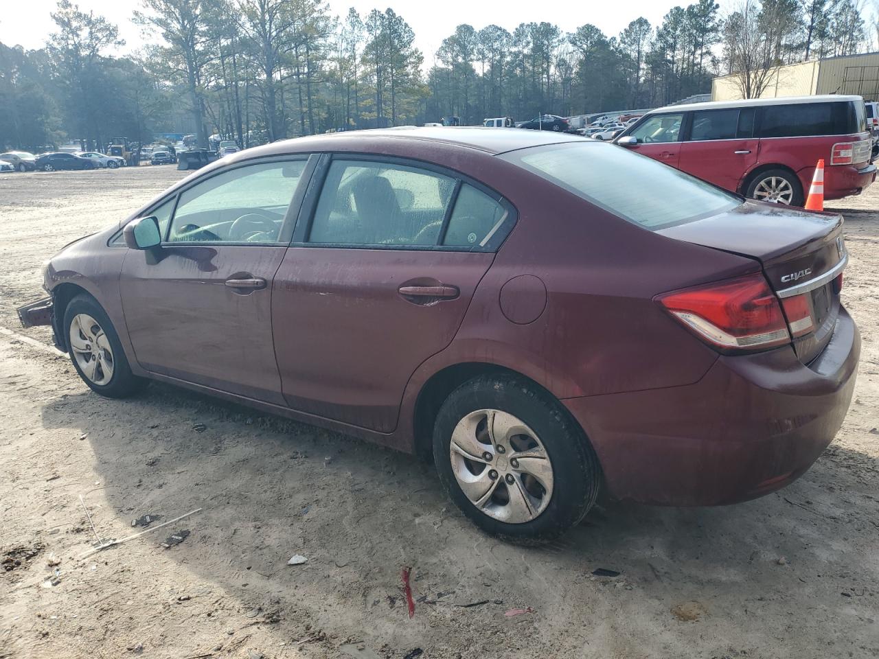 2015 Honda Civic VIN 2HGFB2F55FH536578 Copart auction photo, front end / rear end damage thumbnail 2