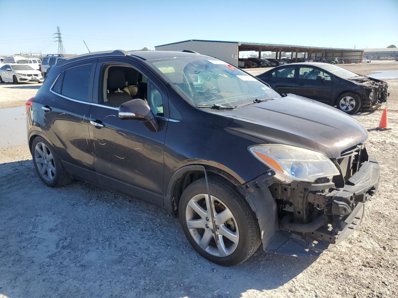 2014 Buick Encore VIN KL4CJDSB1EB703158 Copart auction photo, front end / side damage thumbnail 4
