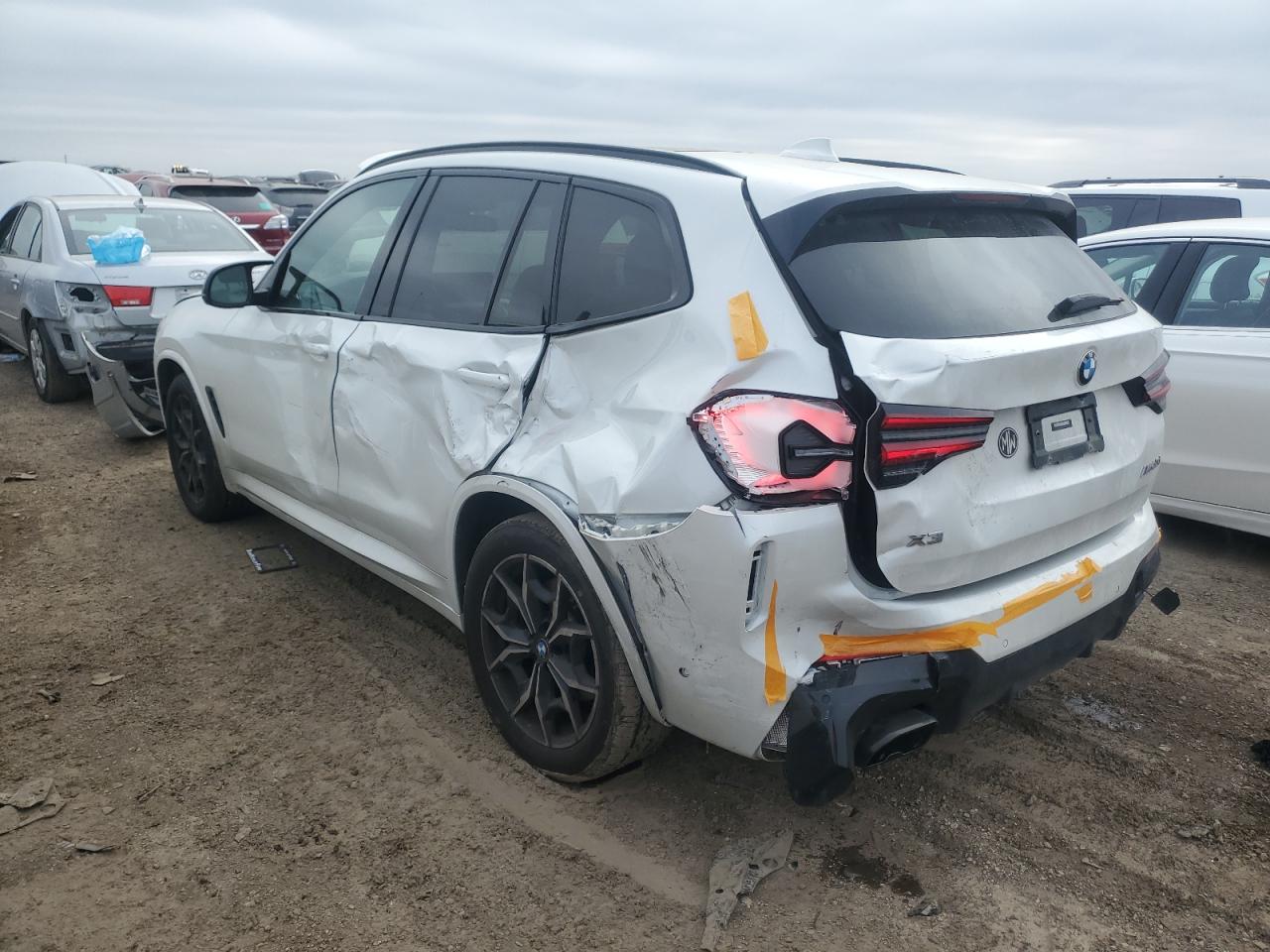 2023 BMW X3 M VIN 5UX83DP04P9R12013 Copart auction photo, side / rear end damage thumbnail 2