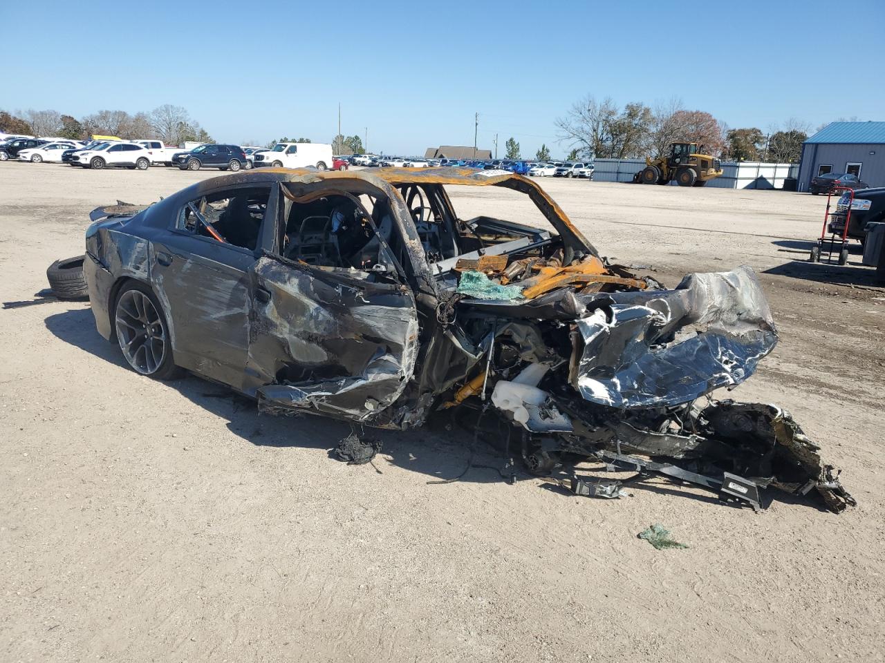 2021 Dodge Charger VIN 2C3CDXGJ0MH678827 Copart auction photo, burn damage thumbnail 4