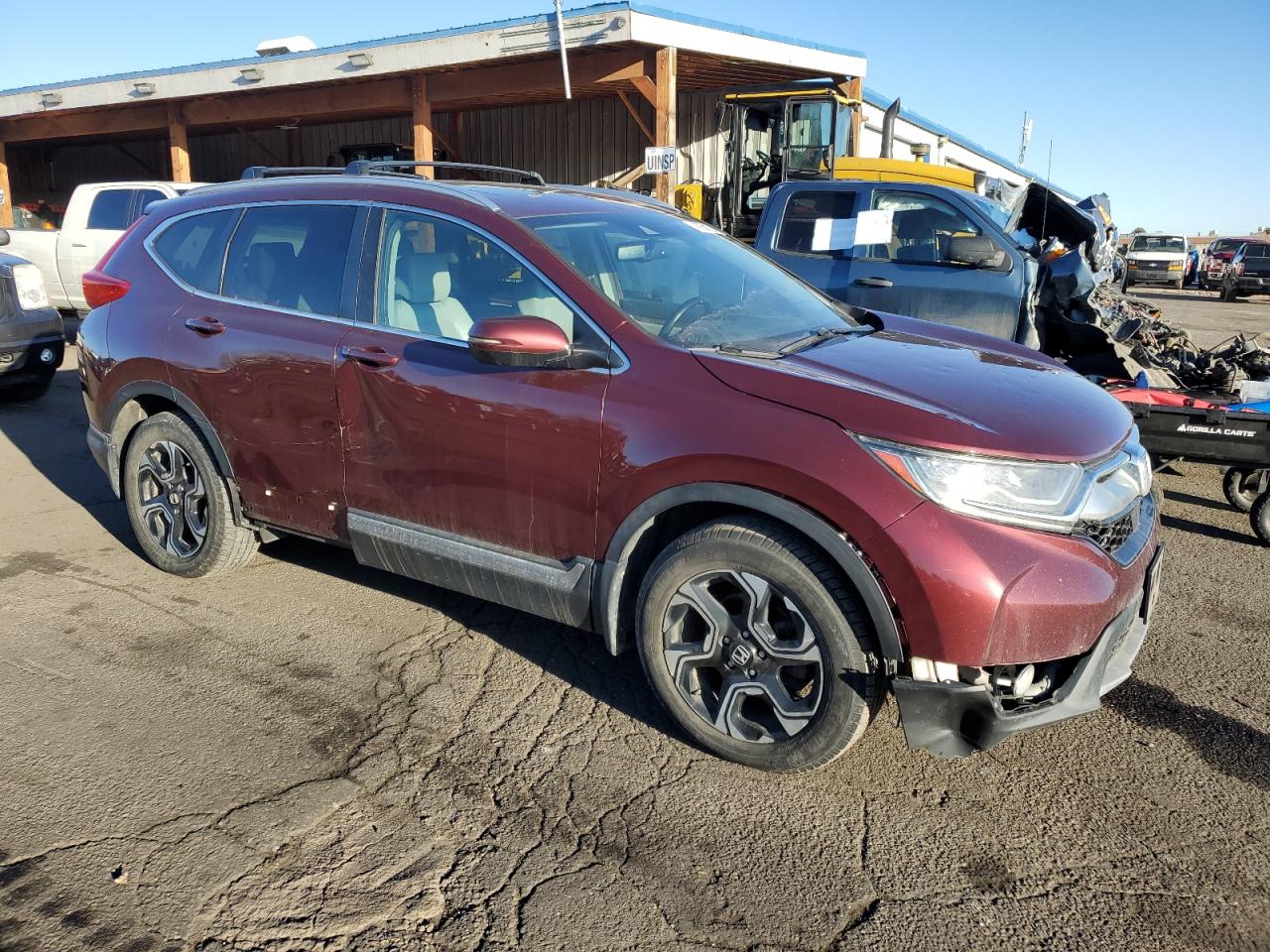 2017 Honda CR-V VIN 2HKRW2H9XHH655902 Copart auction photo, side / hail damage thumbnail 4
