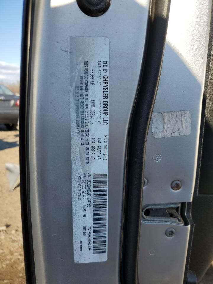 2012 Dodge Charger VIN 2C3CDXBG1CH134752 Copart auction photo, front end / side damage thumbnail 14