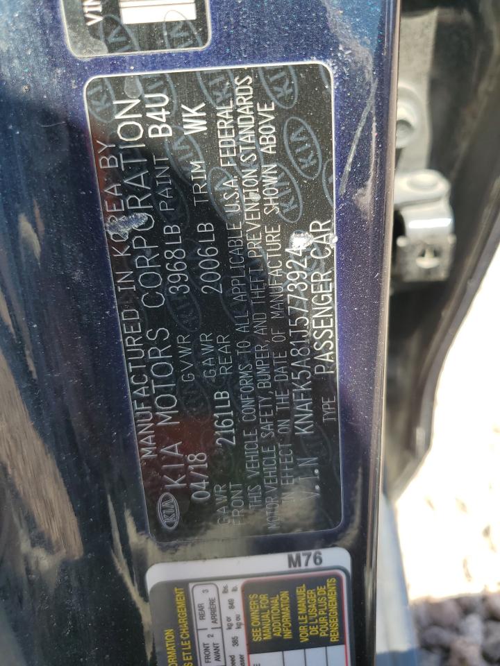 2018 KIA Forte VIN KNAFK5A81J5773924 Copart auction photo, front end damage thumbnail 14