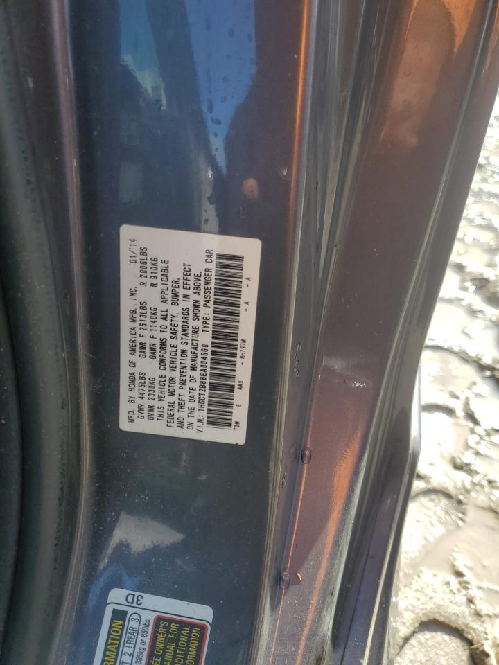 2014 Honda Accord VIN 1HGCT2B88EA004660 Copart auction photo, water/flood damage thumbnail 14