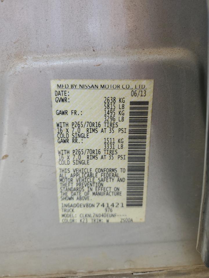 2013 Nissan Navara (Frontier) VIN 1N6AD0EV8DN741421 Copart auction photo, front end damage thumbnail 14