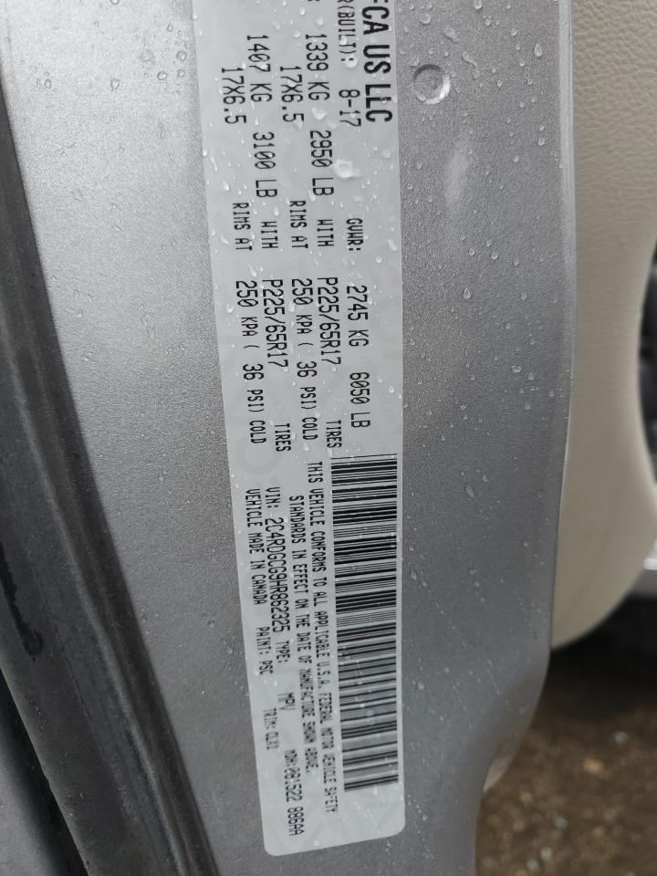 2017 Dodge Caravan VIN 2C4RDGCG9HR862325 Copart auction photo, front end / side damage thumbnail 15