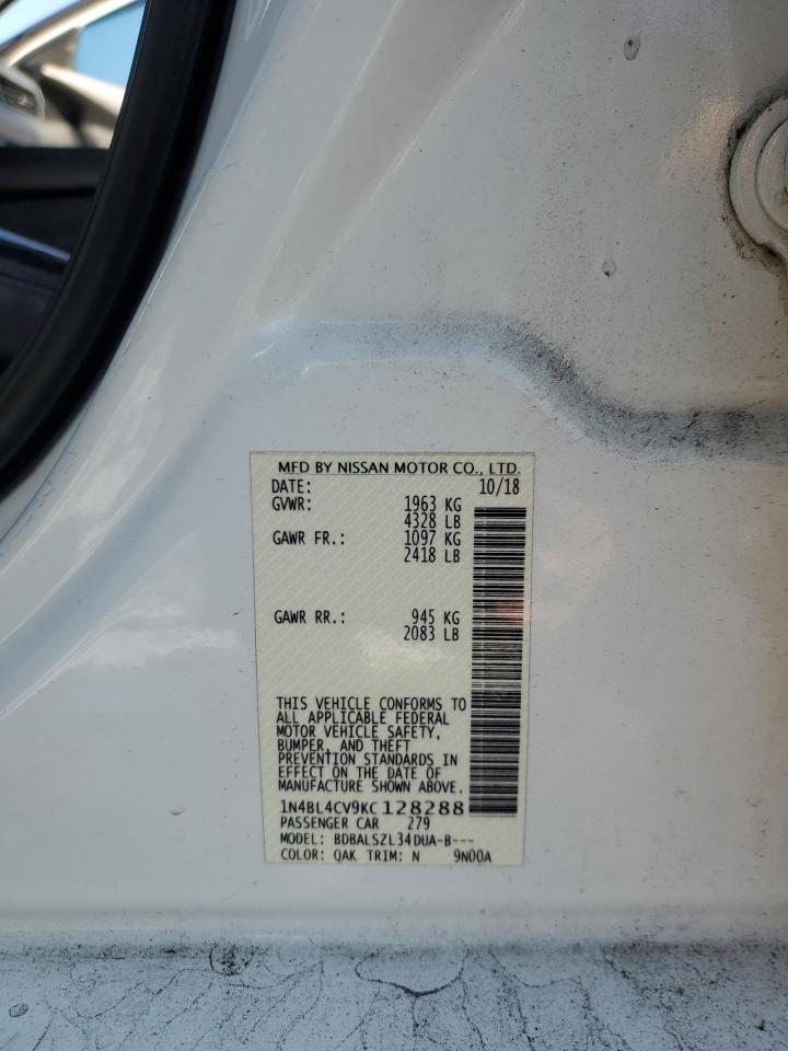 2019 Nissan Altima VIN 1N4BL4CV9KC128288 Copart auction photo, all over damage thumbnail 14