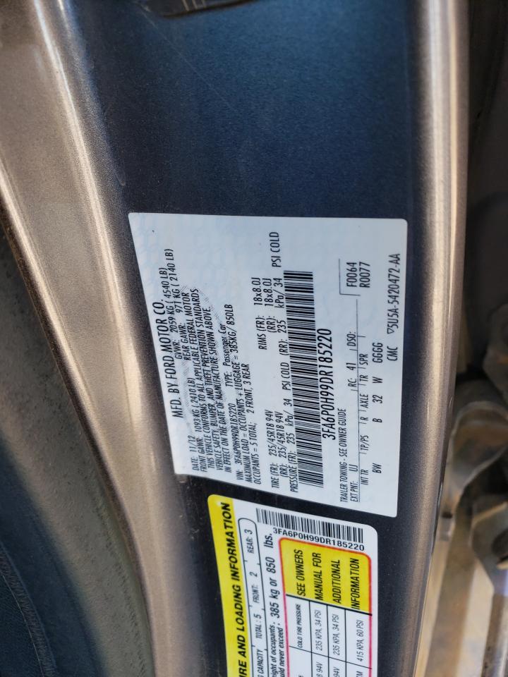 2013 Ford Fusion VIN 3FA6P0H99DR185220 Copart auction photo, front end damage thumbnail 12