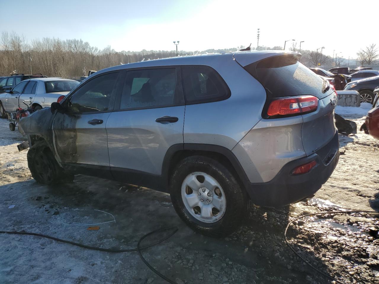 2014 Jeep Grand Cherokee VIN 1C4PJLAB1EW167243 Copart auction photo, front end / burn - engine damage thumbnail 2