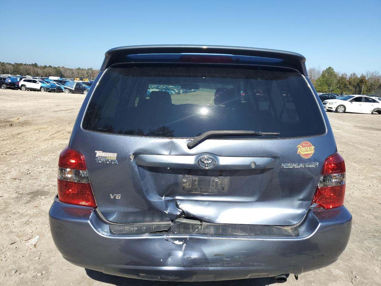 2007 Toyota Highlander VIN JTEDP21A770139659 Copart auction photo, rear end damage thumbnail 6
