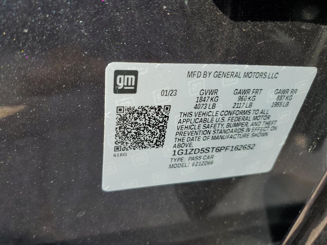 2023 Chevrolet Malibu VIN 1G1ZD5ST6PF162652 Copart auction photo, front end damage thumbnail 13