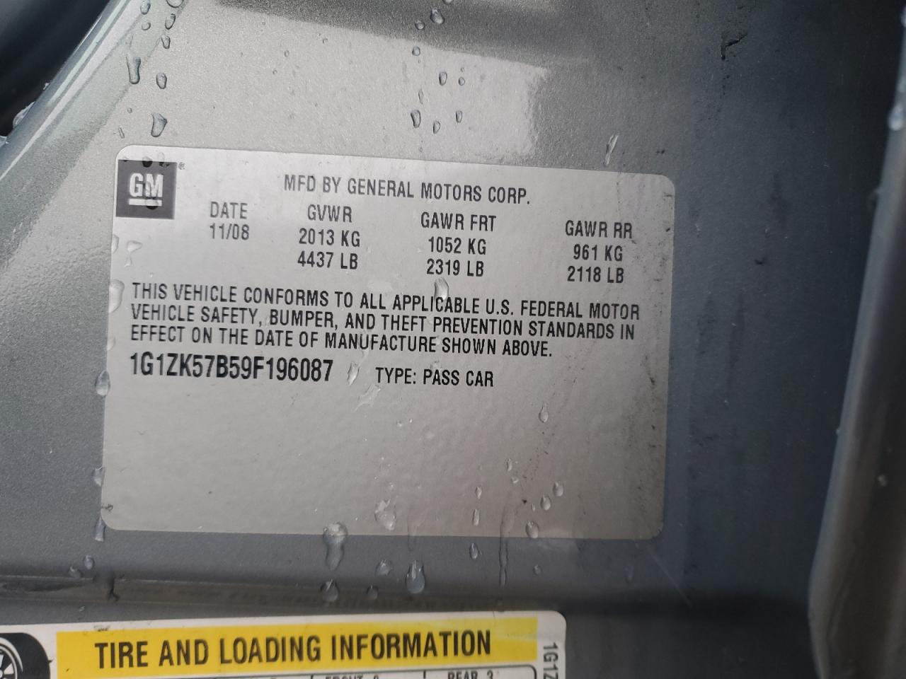 2009 Chevrolet Malibu VIN 1G1ZK57B59F196087 Copart auction photo, front end damage thumbnail 12