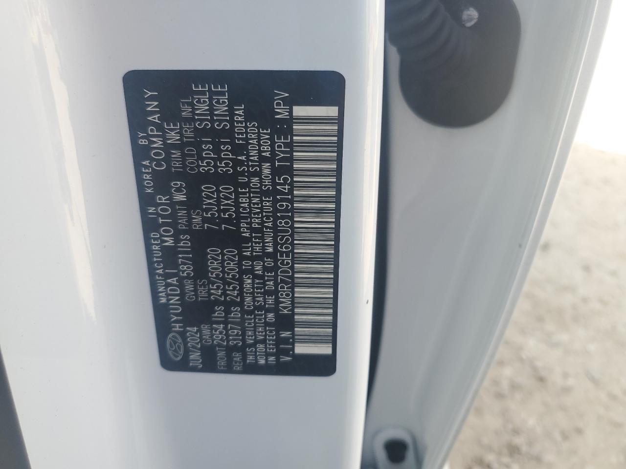 2025 Hyundai Palisade VIN KM8R7DGE6SU819145 Copart auction photo, stripped / minor dent/scratches damage thumbnail 14