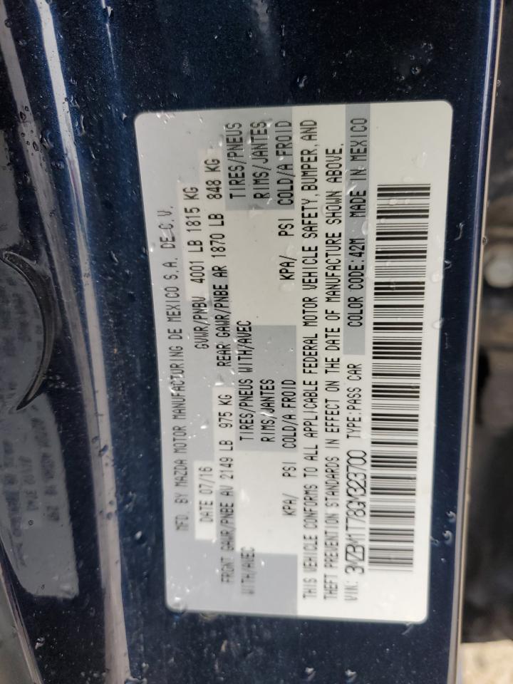 2016 Mazda 3 VIN 3MZBM1T78GM323700 Copart auction photo, rear end / undercarriage damage thumbnail 15