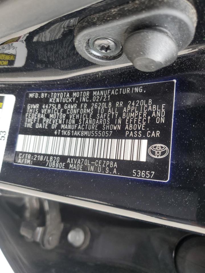 2021 Toyota Camry VIN 4T1K61AK8MU555057 Copart auction photo, rear end / minor dent/scratches damage thumbnail 14