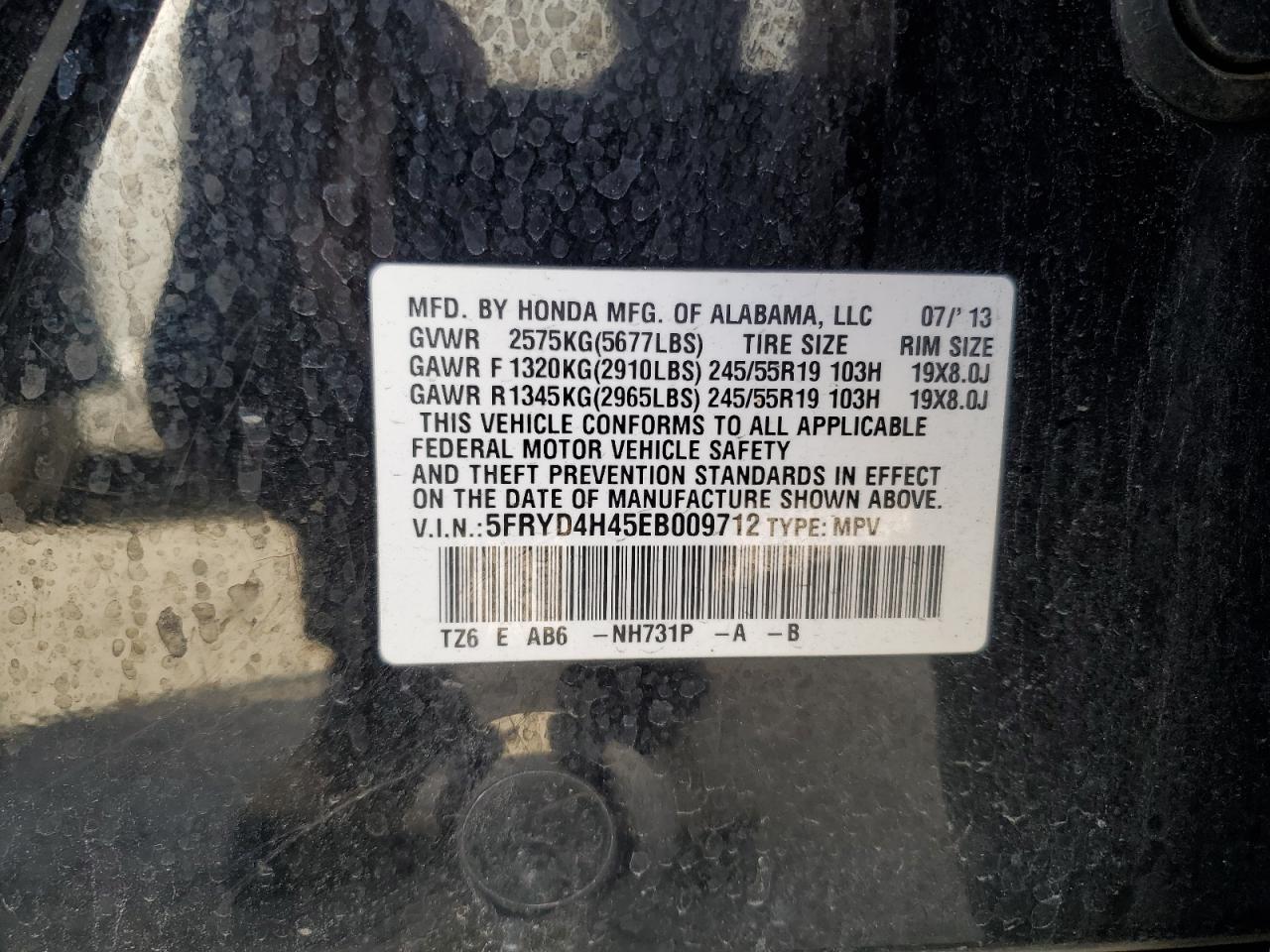 2014 Acura MDX VIN 5FRYD4H45EB009712 Copart auction photo, front end damage thumbnail 13