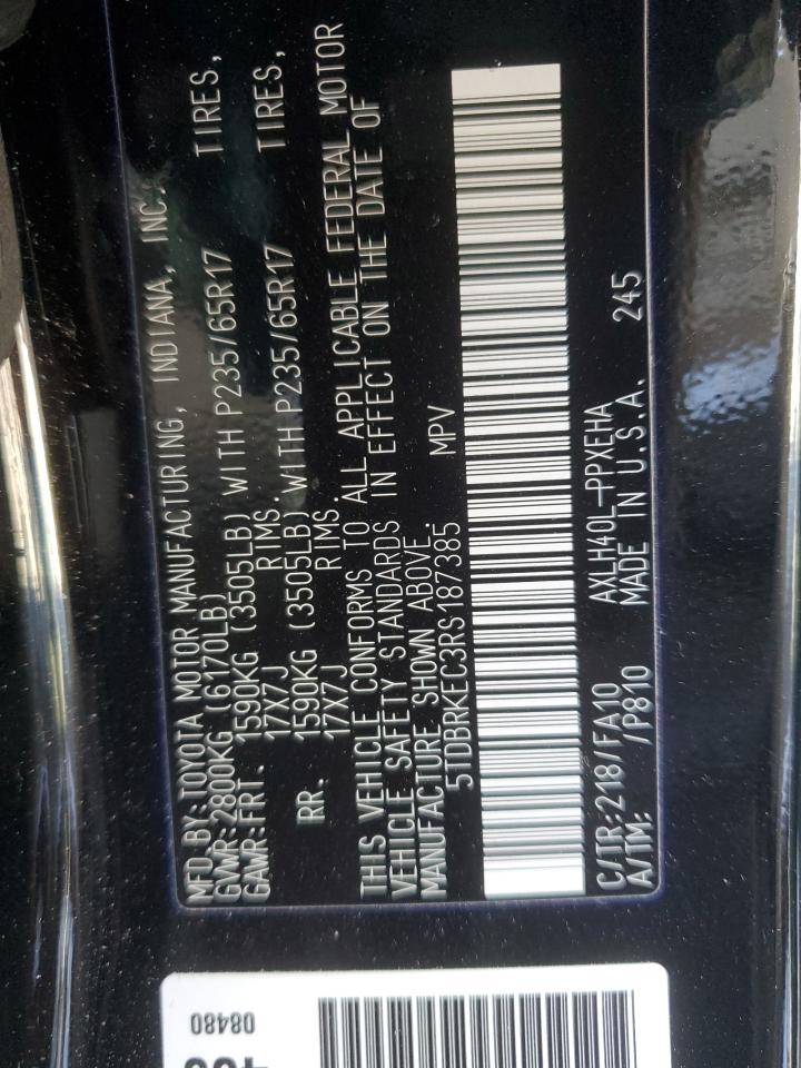2024 Toyota Sienna VIN 5TDBRKEC3RS187385 Copart auction photo, rear end / undercarriage damage thumbnail 14