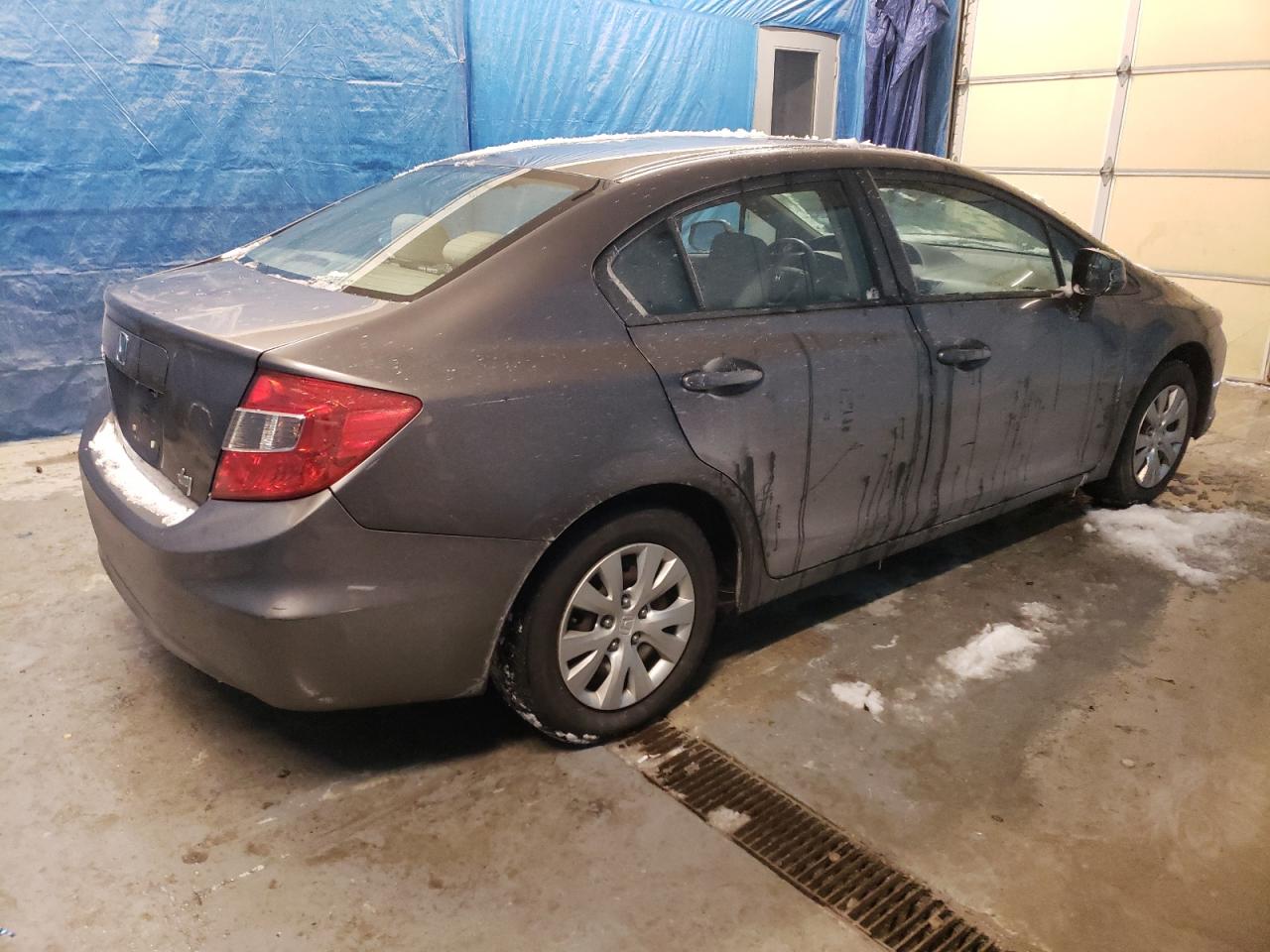 2012 Honda Civic VIN 19XFB2F59CE008161 Copart auction photo, front end / side damage thumbnail 3