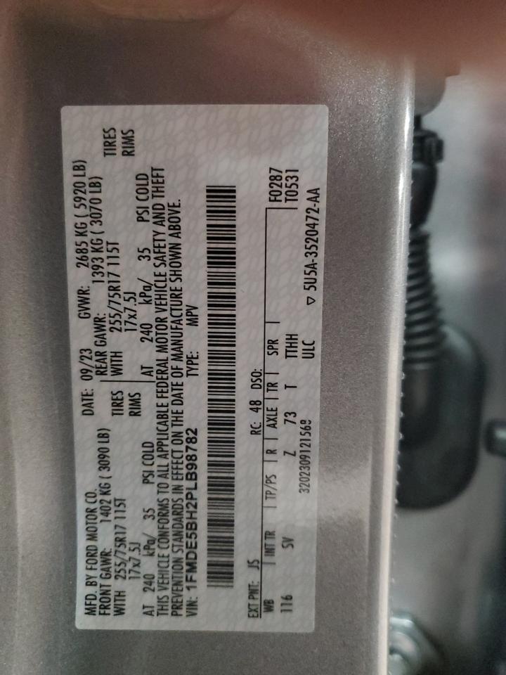 2023 Ford Bronco VIN 1FMDE5BH2PLB98782 Copart auction photo, front end damage thumbnail 15