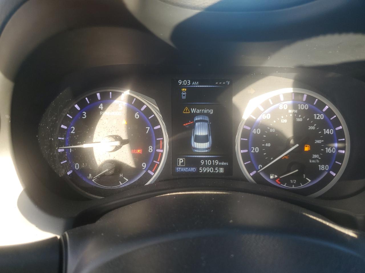 2019 Infiniti Q50 VIN JN1EV7ARXKM557896 Copart auction photo, front end damage thumbnail 9