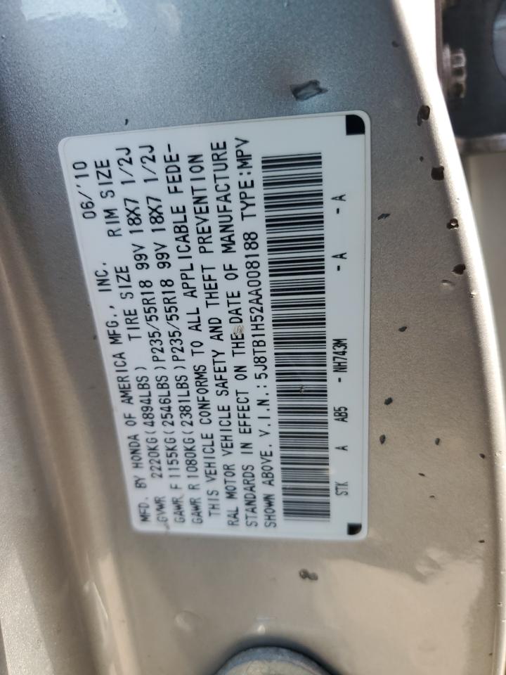 2010 Acura RDX VIN 5J8TB1H52AA008188 Copart auction photo, rear end damage thumbnail 13