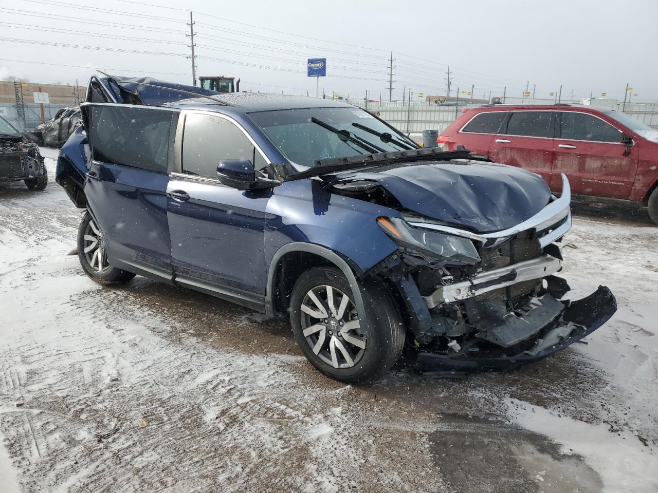 2019 Honda Pilot VIN 5FNYF6H37KB090870 Copart auction photo, all over damage thumbnail 4