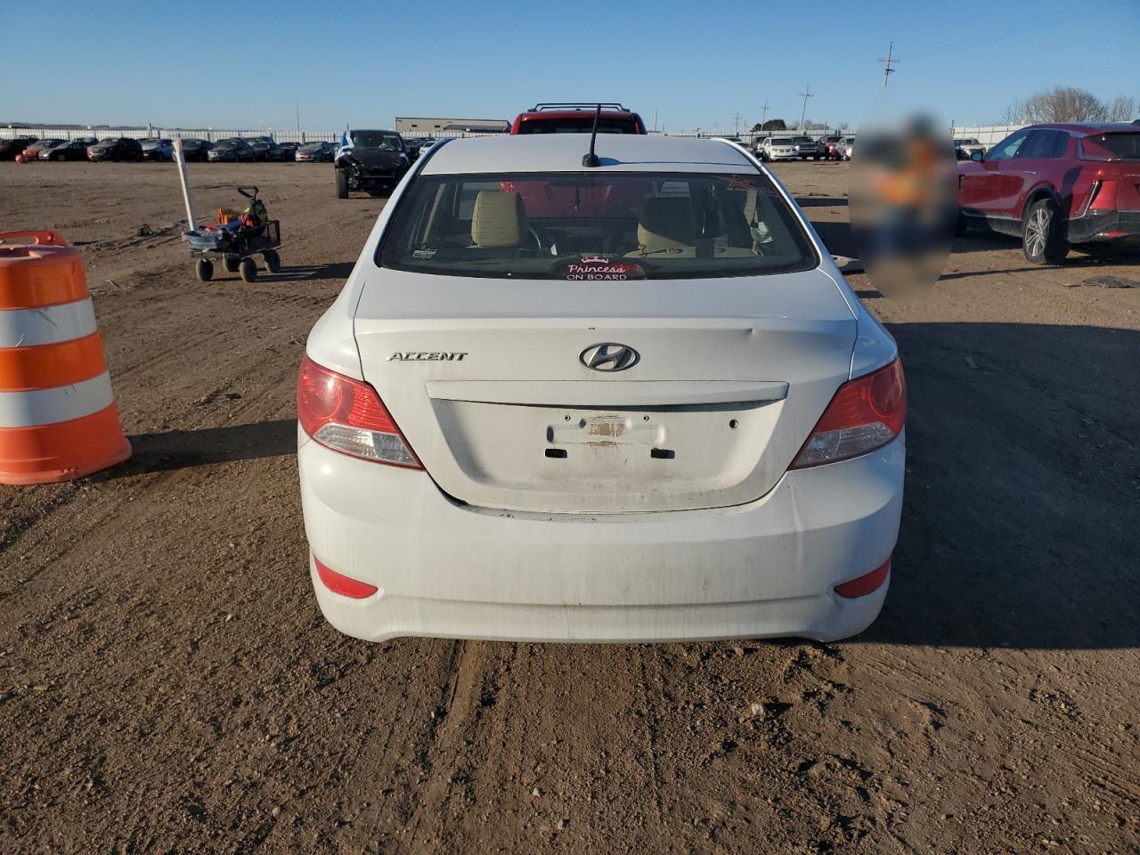 2013 Hyundai Accent VIN KMHCT4AEXDU529570 Copart auction photo, all over damage thumbnail 6