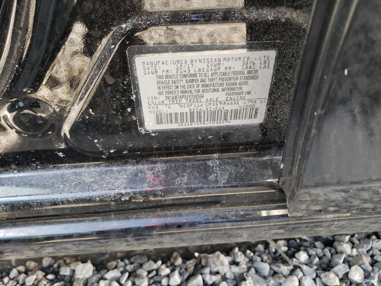 2018 Nissan Sentra VIN 3N1AB7AP8JY238594 Copart auction photo, rear end damage thumbnail 13