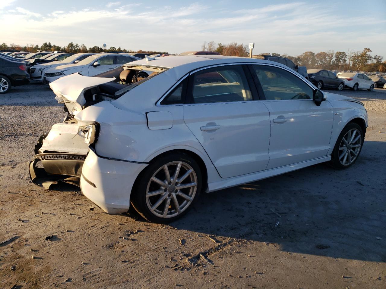2015 Audi A3 VIN WAUKFGFF8F1053833 Copart auction photo, all over damage thumbnail 3