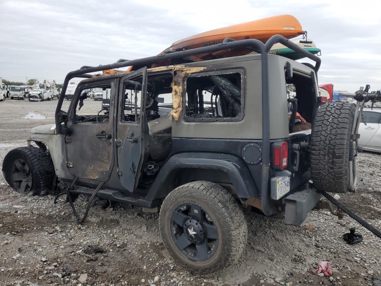 2007 Jeep Wrangler VIN 1J4GA59177L219481 Copart auction photo, burn damage thumbnail 2