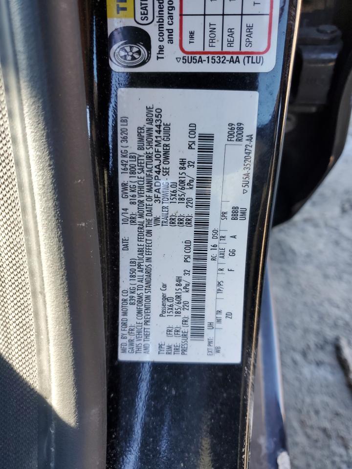 2015 Ford Fiesta VIN 3FADP4AJ0FM144350 Copart auction photo, front end / all over damage thumbnail 13