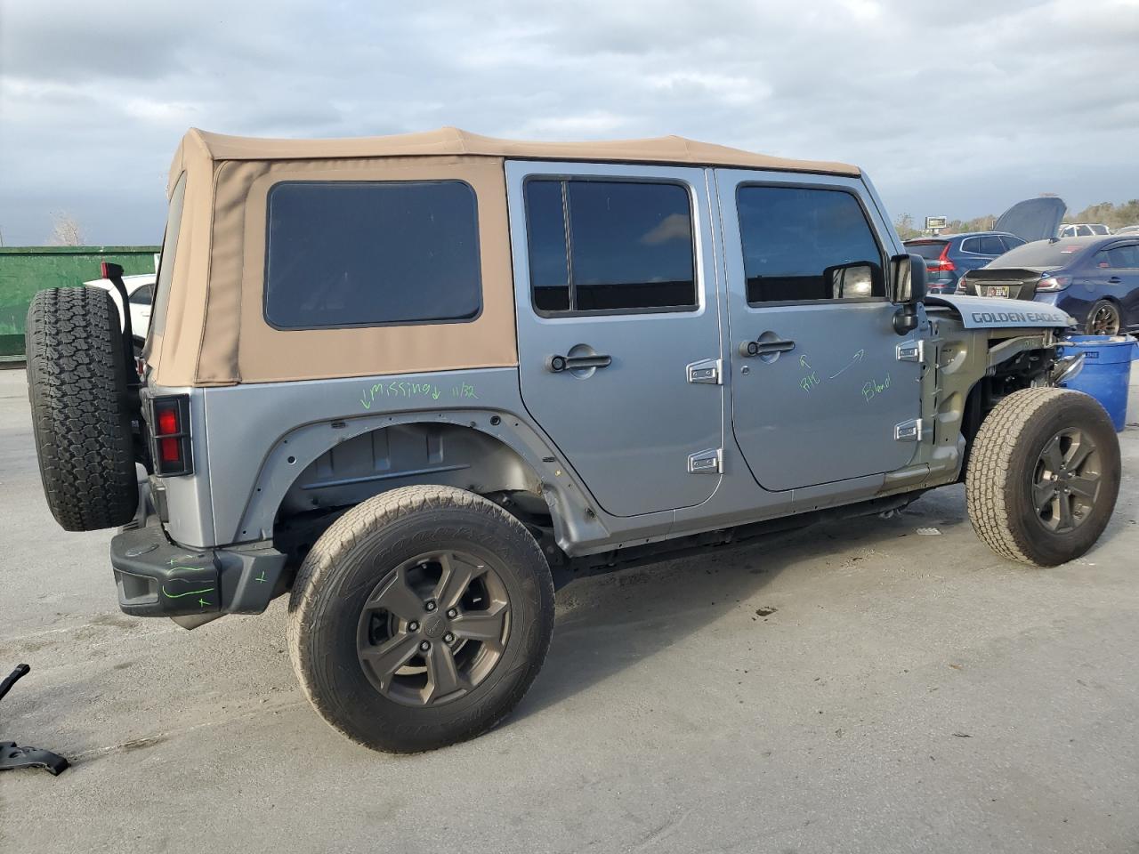 2018 Jeep Wrangler VIN 1C4BJWDG9JL871463 Copart auction photo, front end / rear end damage thumbnail 3