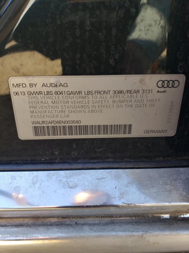 2014 Audi A8 VIN WAUR2AFD6EN003560 Copart auction photo, undercarriage damage thumbnail 12
