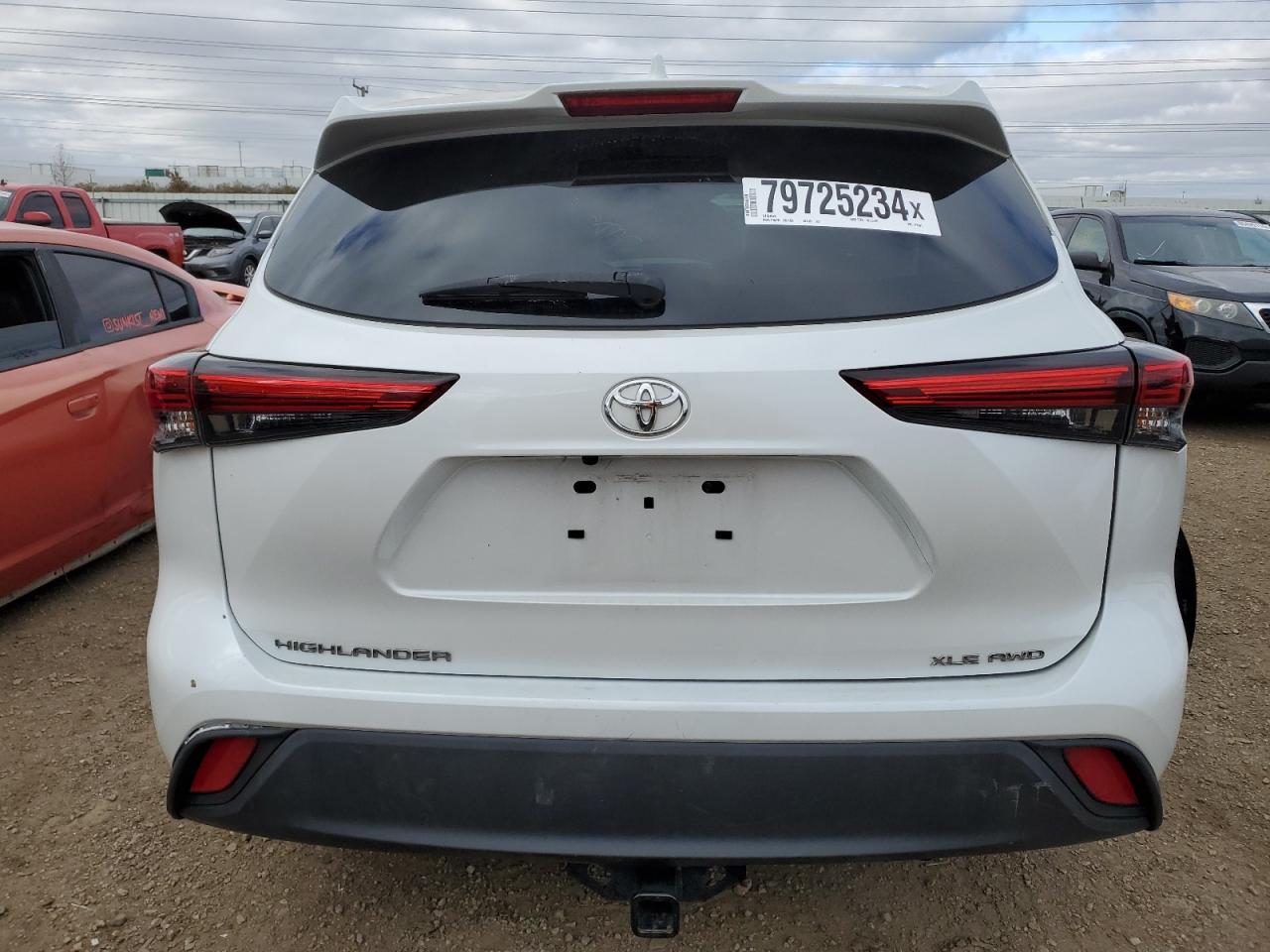2022 Toyota Highlander VIN 5TDHZRBH2NS170901 Copart auction photo, side / rear end damage thumbnail 6