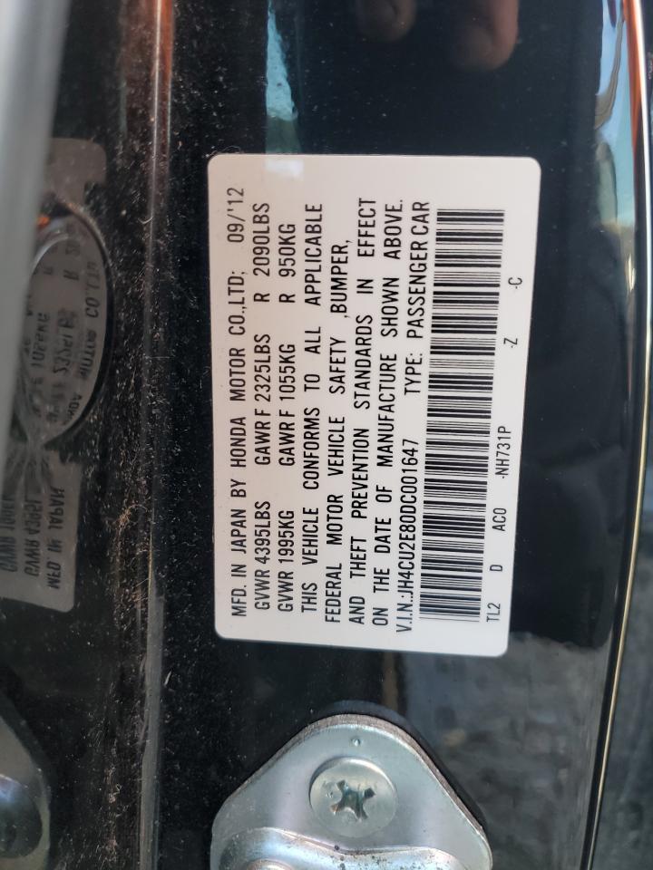 2013 Acura TSX VIN JH4CU2E80DC001647 Copart auction photo, rear end / side damage thumbnail 14