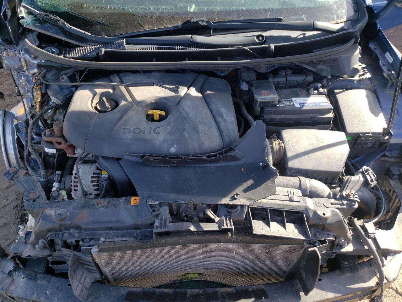 2013 Hyundai Elantra VIN KMHD35LE6DU090438 Copart auction photo, front end / undercarriage damage thumbnail 11