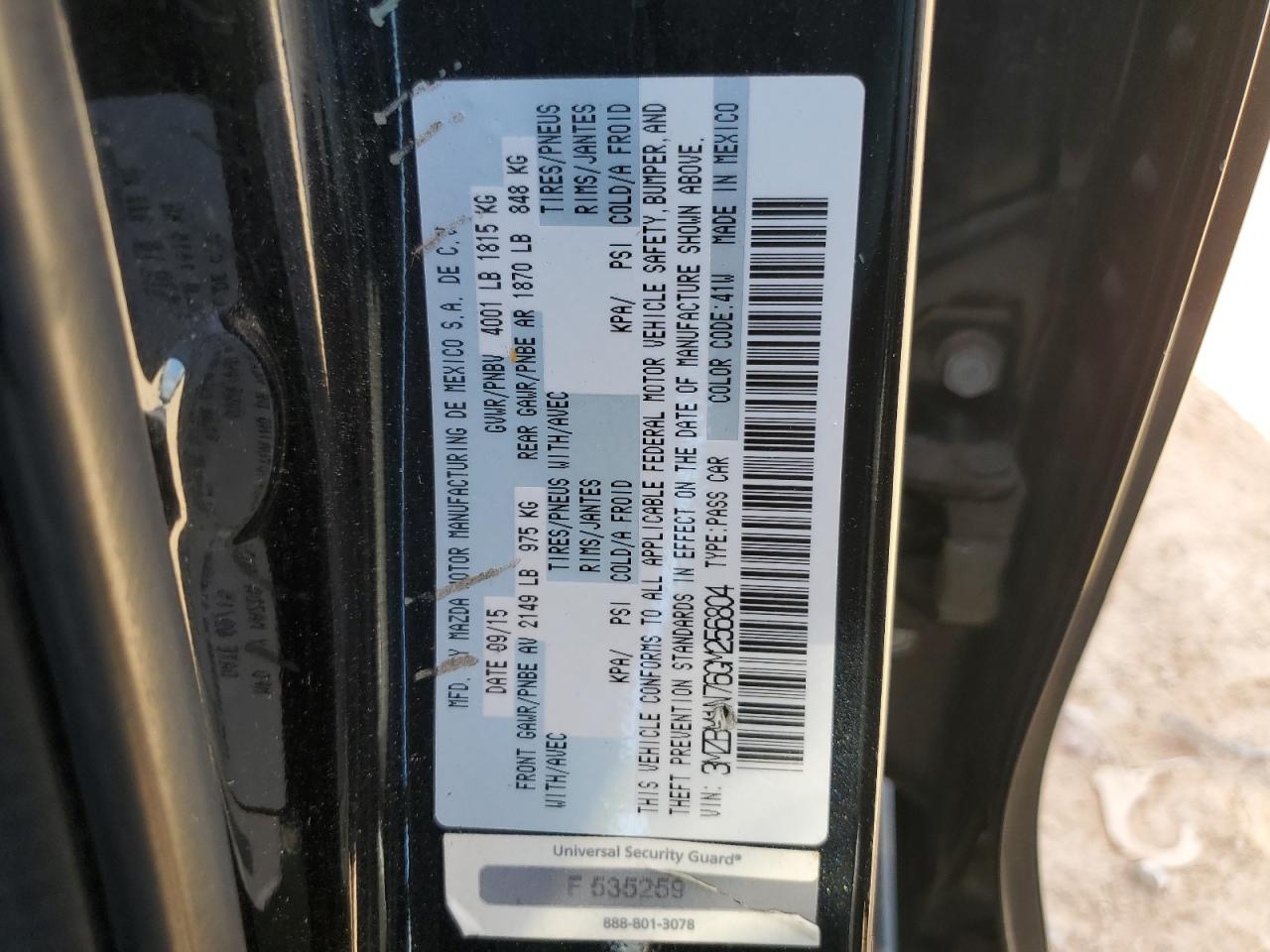 2016 Mazda 3 VIN 3MZBM1N76GM256804 Copart auction photo, front end / minor dent/scratches damage thumbnail 13