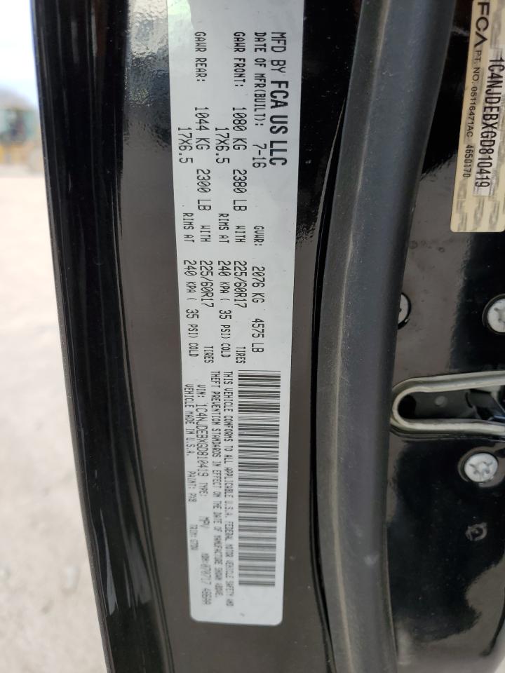 2016 Jeep Compass VIN 1C4NJDEBXGD810419 Copart auction photo, all over damage thumbnail 13