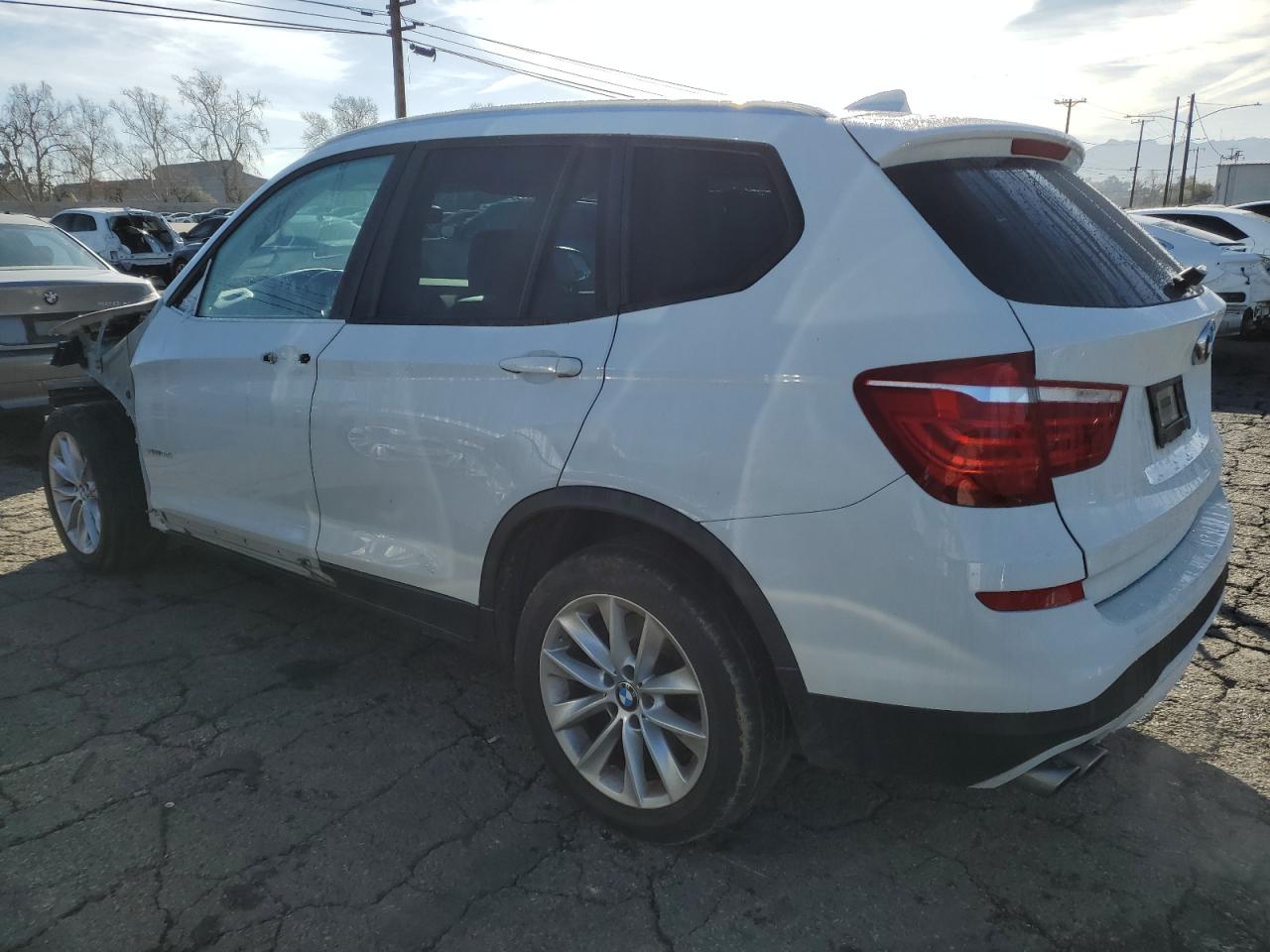 2017 BMW X3 VIN 5UXWZ7C59H0U47419 Copart auction photo, front end / side damage thumbnail 2