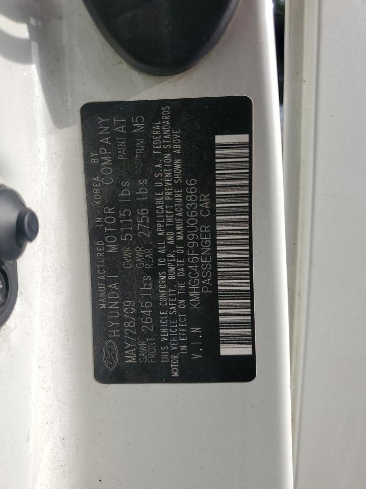 2009 Hyundai Genesis VIN KMHGC46F99U063866 Copart auction photo, front end / undercarriage damage thumbnail 14