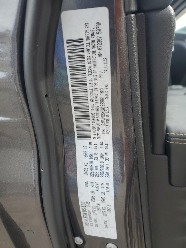 2016 Jeep Grand Cherokee VIN 1C4PJMDSXGW103982 Copart auction photo, front end / minor dent/scratches damage thumbnail 13