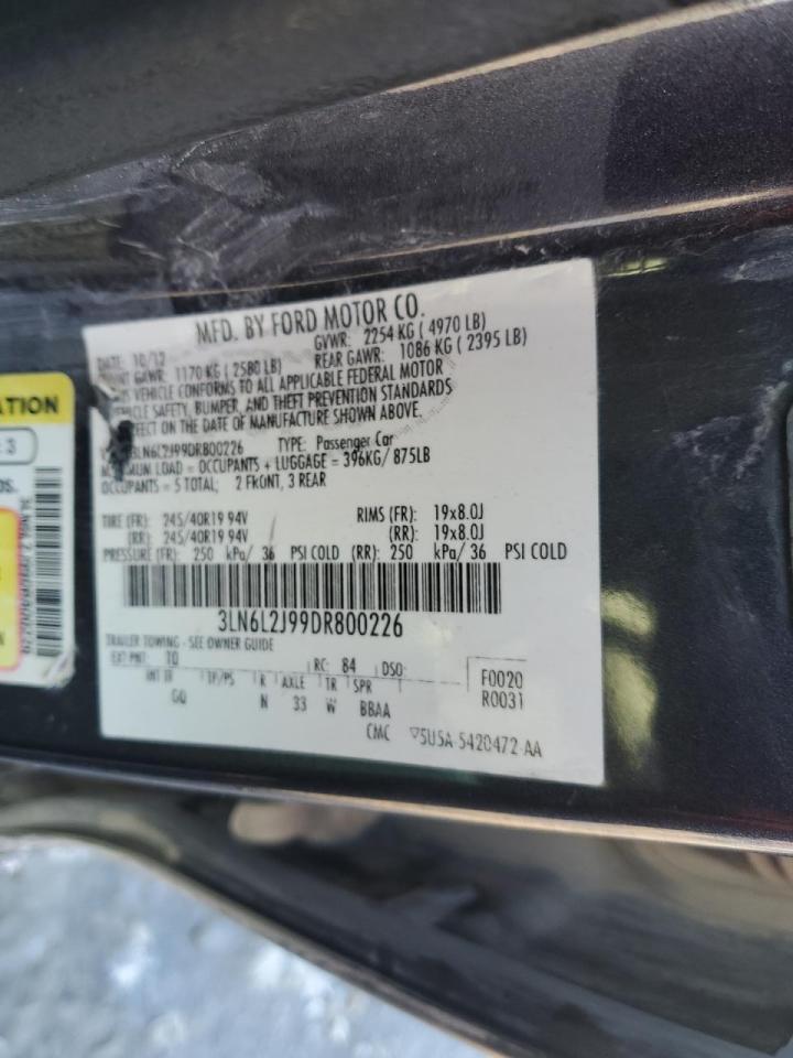 2013 Lincoln MKZ VIN 3LN6L2J99DR800226 Copart auction photo, front end damage thumbnail 12
