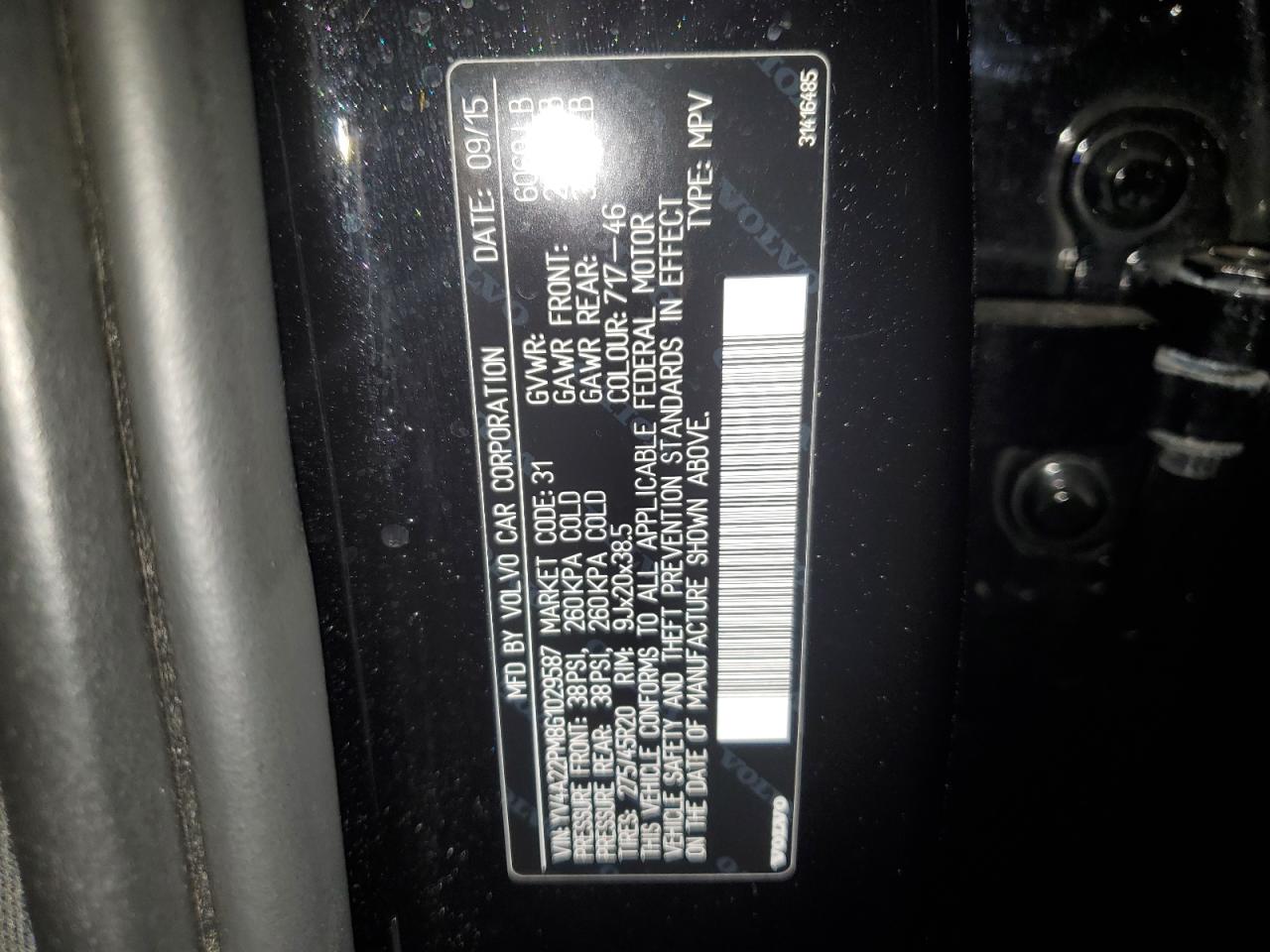 2016 Volvo XC90 VIN YV4A22PM8G1029587 Copart auction photo, rear end damage thumbnail 13
