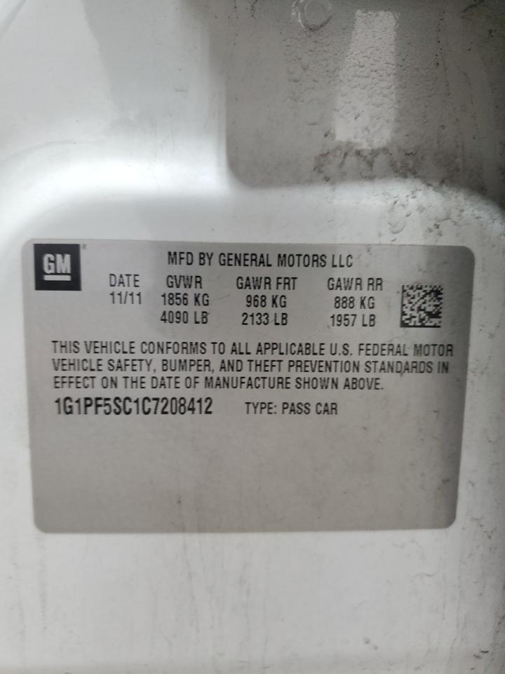 2012 Chevrolet Cruze VIN 1G1PF5SC1C7208412 Copart auction photo, front end damage thumbnail 14