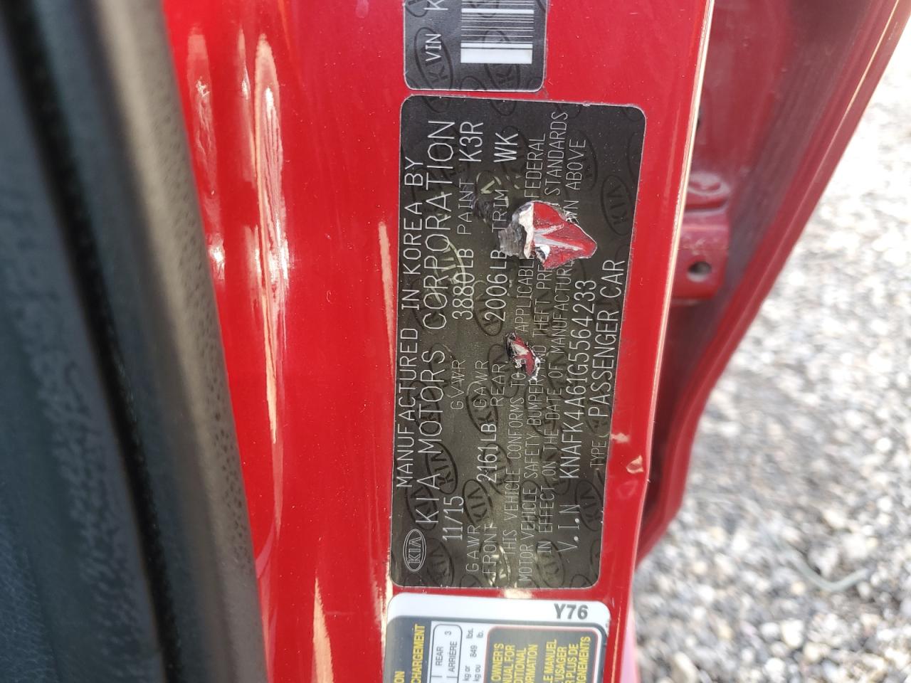 2016 KIA Forte VIN KNAFK4A61G5564233 Copart auction photo, front end / minor dent/scratches damage thumbnail 12