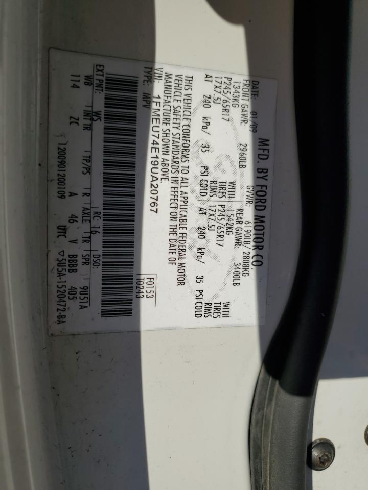 2009 Ford Explorer VIN 1FMEU74E19UA20767 Copart auction photo, front end damage thumbnail 15