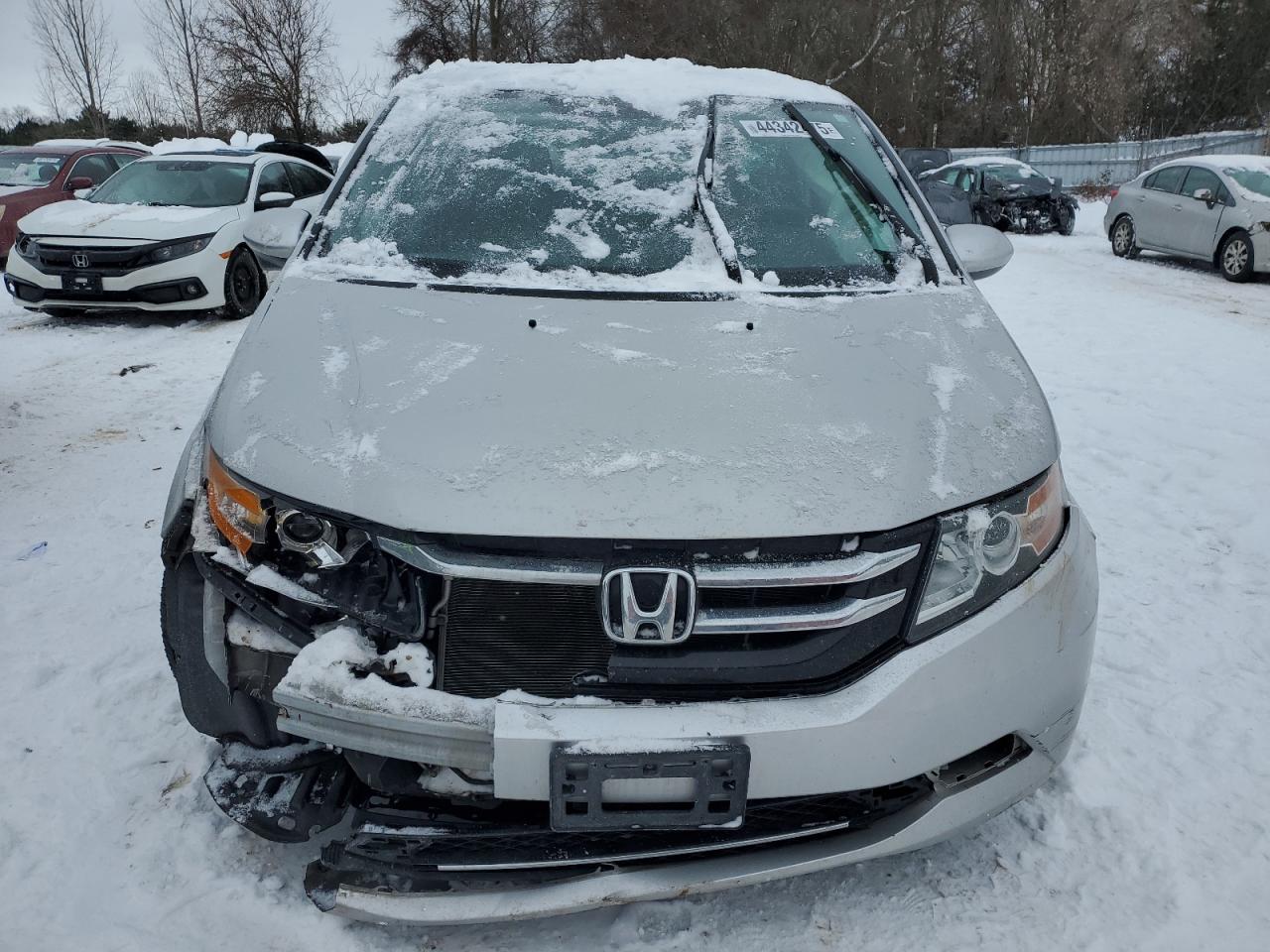 2014 Honda Odyssey VIN 5FNRL5H46EB509523 Copart auction photo, front end / side damage thumbnail 5