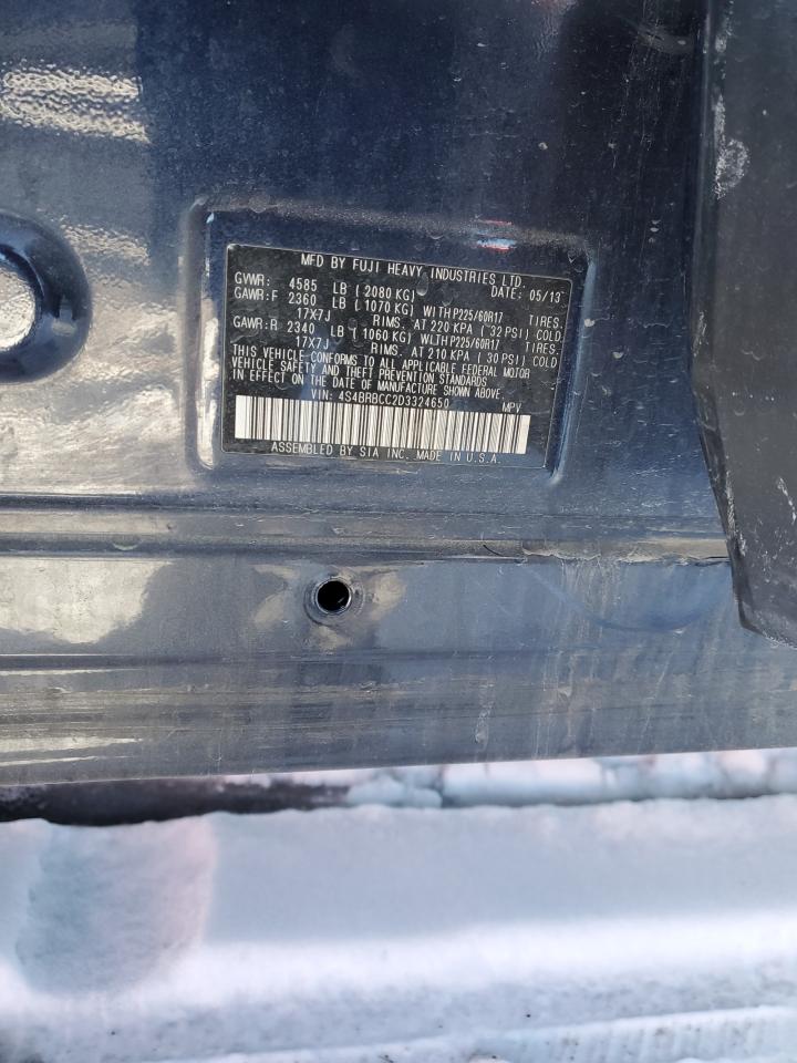 2013 Subaru Outback VIN 4S4BRBCC2D3324650 Copart auction photo, front end damage thumbnail 13