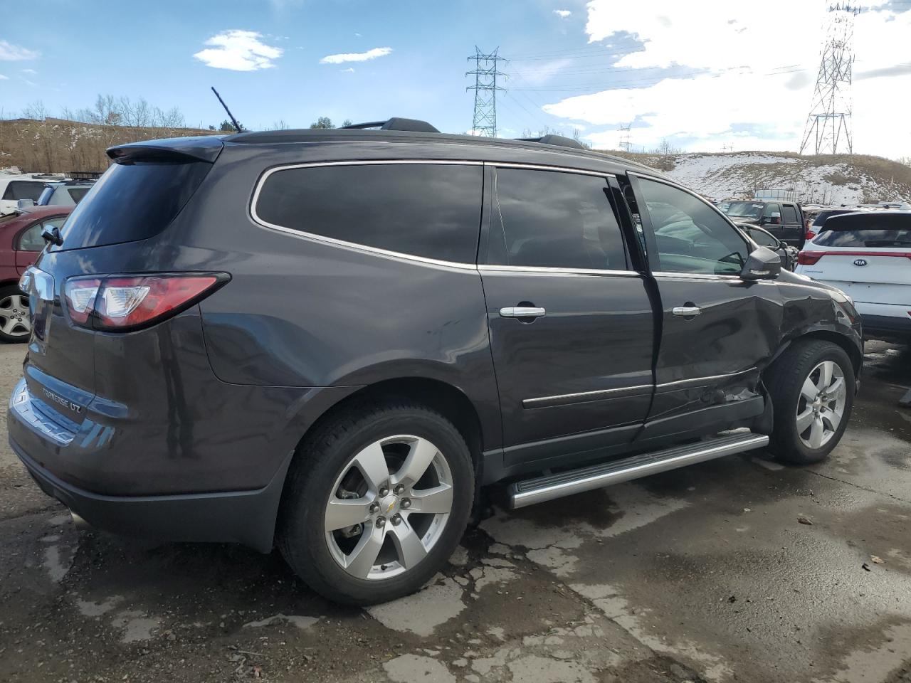 2014 Chevrolet Traverse VIN 1GNKVJKD0EJ270466 Copart auction photo, side / front end damage thumbnail 3